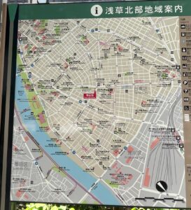山谷堀公園の地図案内板