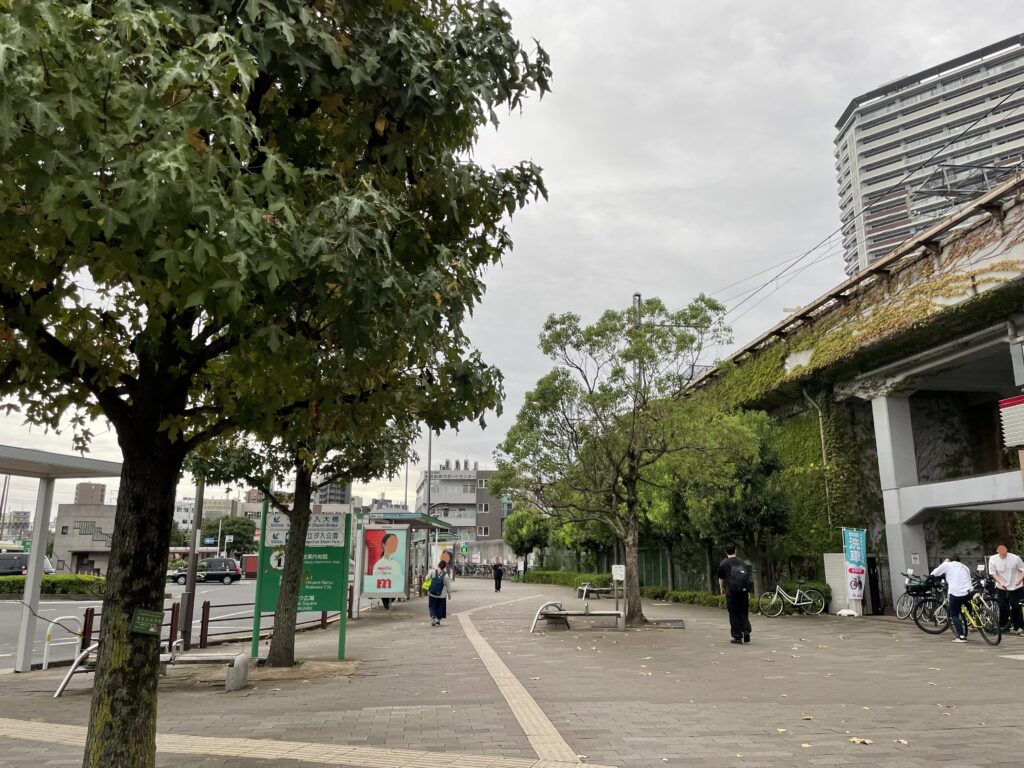 ドナウ広場のバスロータリーの様子。