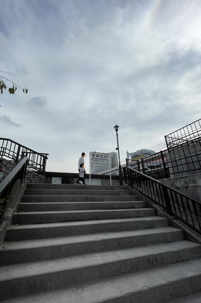 展望広場へ上がる階段。