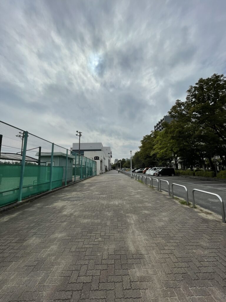 台東リバーサイドスポーツセンター前の歩道。