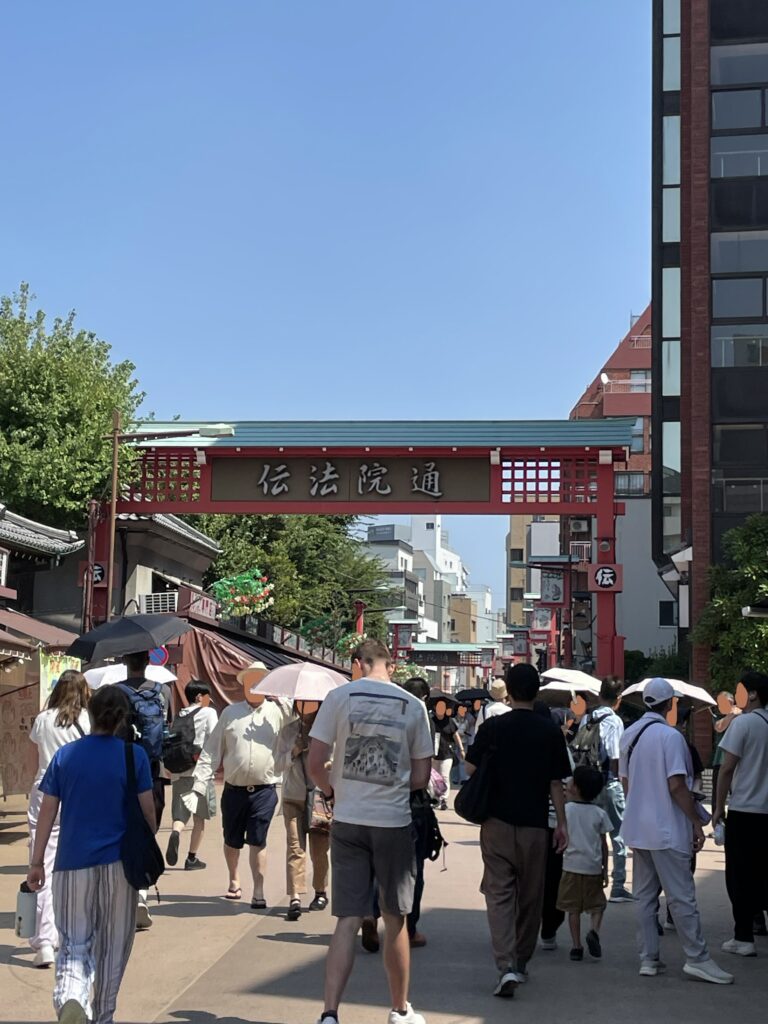 「伝法院通り(でんぼういんどおり)」の正面看板。