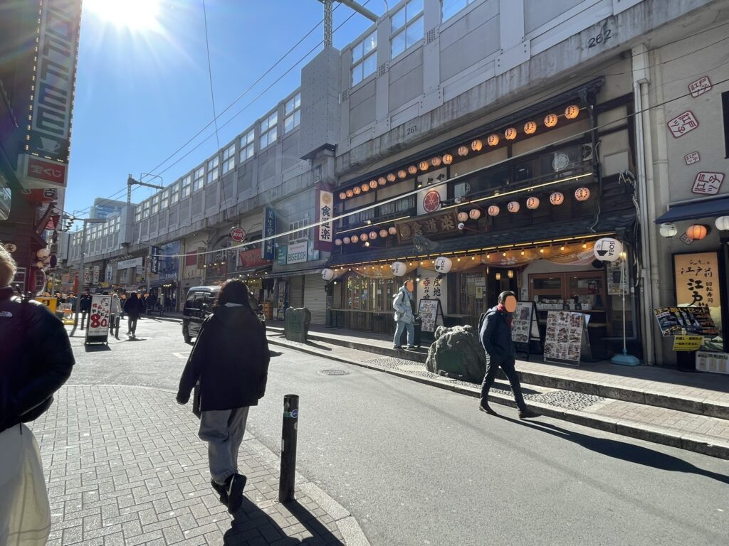 上野駅前商店街の様子。