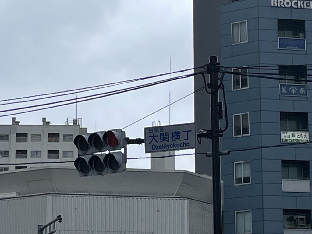 「明治通り」と「 日光街道（昭和通り）」が交差する大きな交差点。