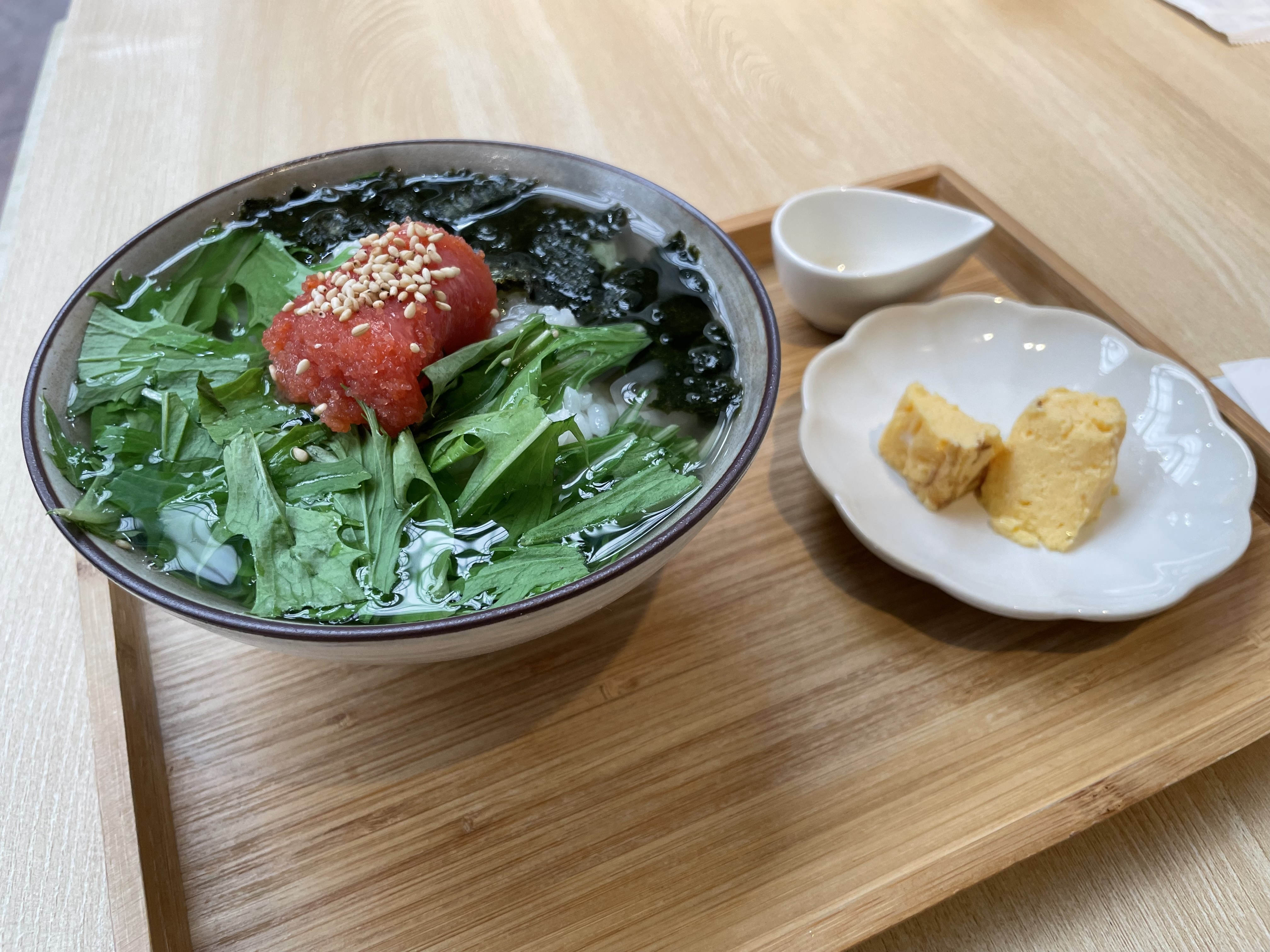 【明太子だし茶づけ・たまご焼き付】