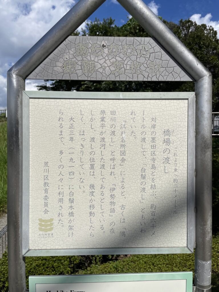 「橋場の渡し」の説明版