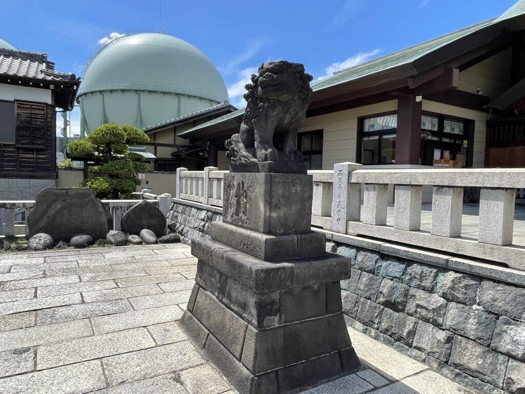 御本殿前の左に鎮座する狛犬様