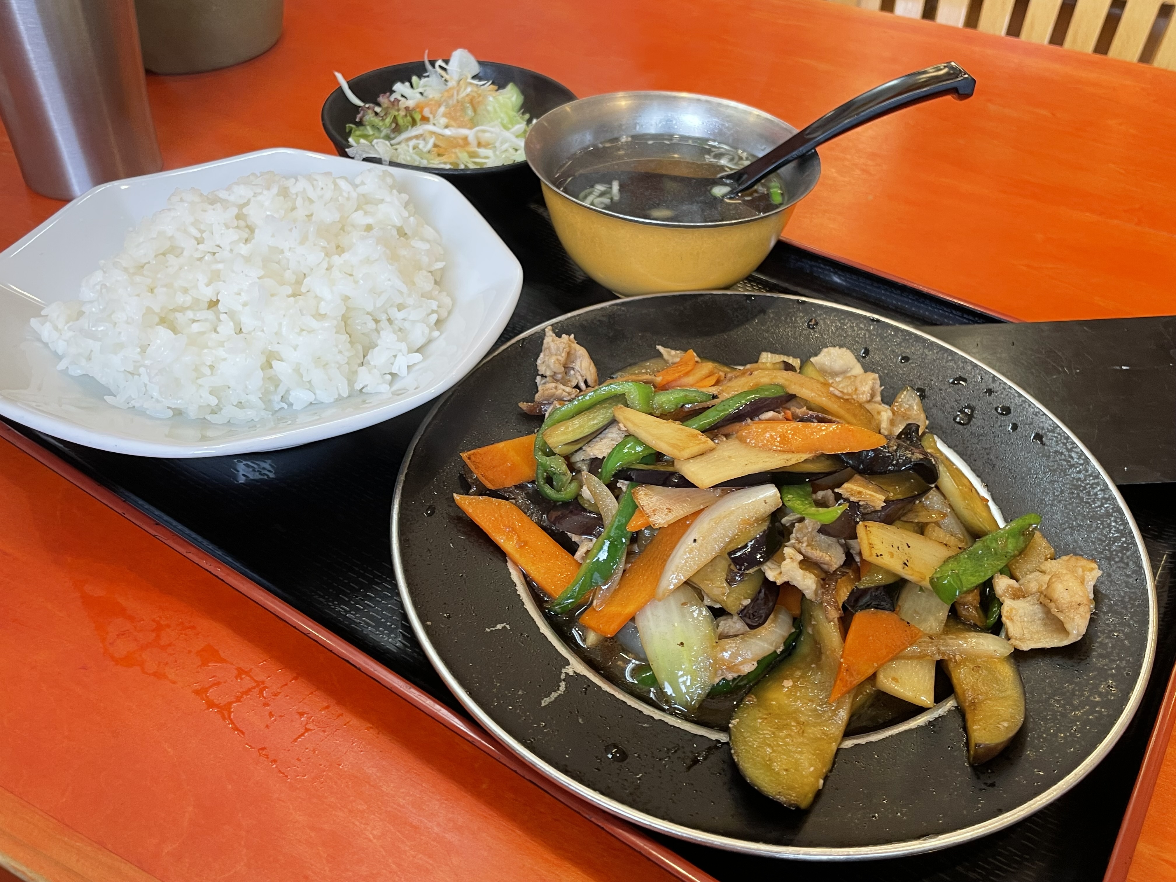 【肉茄子ピーマン炒め定食】