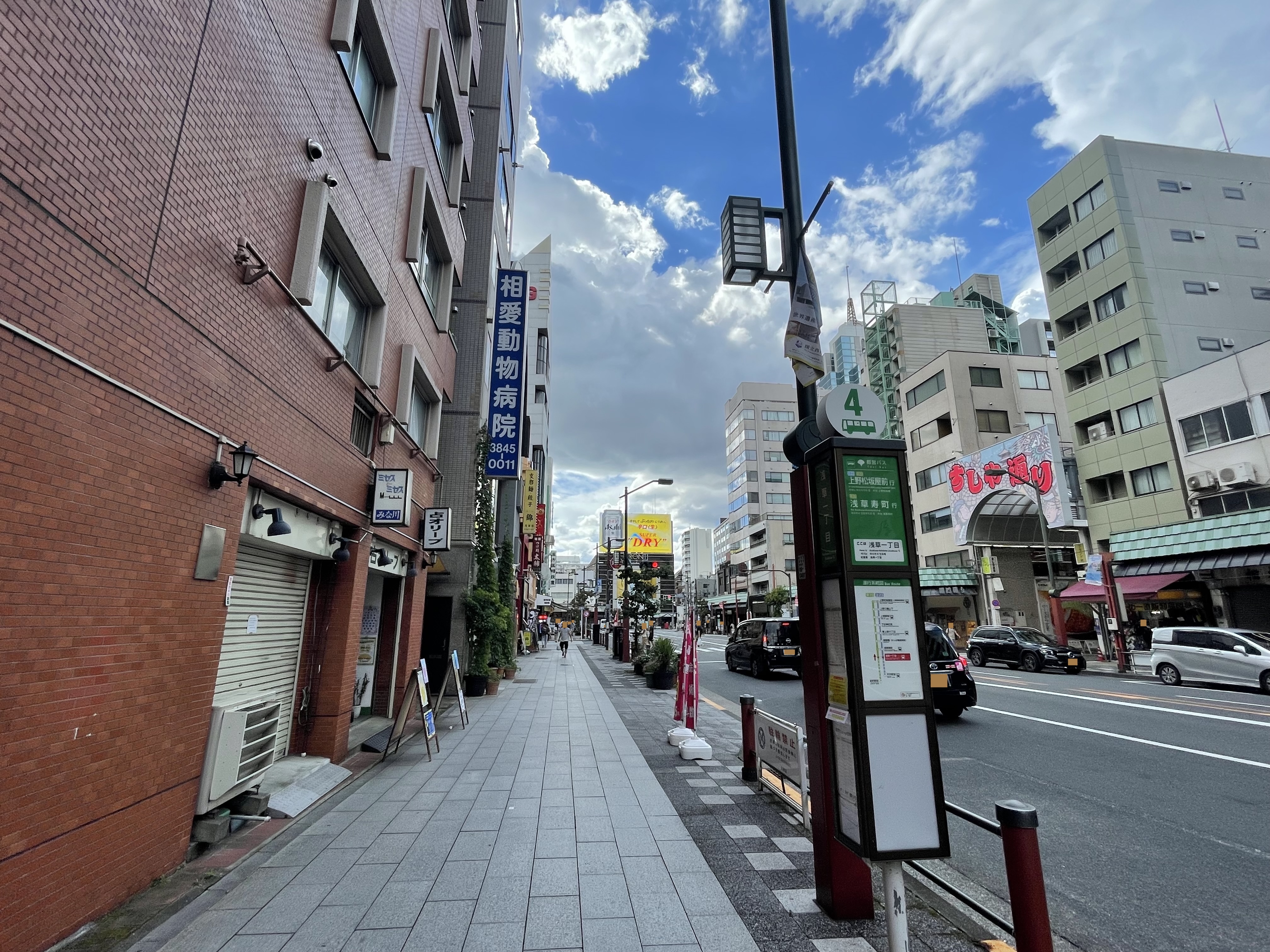 反対側に、すしや通りの入口が見えたら、もうすぐ